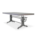Frederick Adjustable Height Dining Table Desk - Cast Iron - Gray Top - Knox Deco - Dining Tables