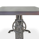 Frederick Adjustable Height Dining Table Desk - Cast Iron - Gray Top - Knox Deco - Dining Tables