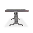 Frederick Adjustable Height Dining Table Desk - Cast Iron - Gray Top - Knox Deco - Dining Tables