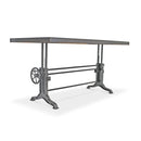 Frederick Adjustable Height Dining Table Desk - Cast Iron - Gray Top - Knox Deco - Dining Tables
