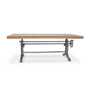Frederick Adjustable Height Dining Table Desk - Cast Iron - Natural - Knox Deco - Dining Table
