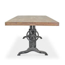 Frederick Adjustable Height Dining Table Desk - Cast Iron - Natural - Knox Deco - Dining Table