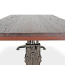 Frederick Adjustable Height Dining Table Desk - Cast Iron - Rustic Mahogany - Knox Deco - Dining Tables