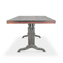 Frederick Adjustable Height Dining Table Desk - Cast Iron - Rustic Mahogany - Knox Deco - Dining Tables