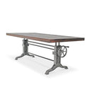 Frederick Adjustable Height Dining Table Desk - Cast Iron - Rustic Mahogany - Knox Deco - Dining Tables