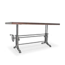 Frederick Adjustable Height Dining Table Desk - Cast Iron - Rustic Mahogany - Knox Deco - Dining Tables