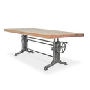 Frederick Adjustable Height Dining Table Desk - Cast Iron - Rustic Natural - Knox Deco - Dining Table