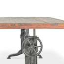 Frederick Adjustable Height Dining Table Desk - Cast Iron - Rustic Natural - Knox Deco - Dining Table