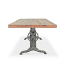 Frederick Adjustable Height Dining Table Desk - Cast Iron - Rustic Natural - Knox Deco - Dining Table