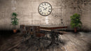 Frederick Adjustable Height Dining Table Desk - Cast Iron - Rustic Natural - Knox Deco - Dining Table
