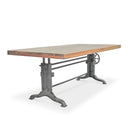 Frederick Adjustable Height Dining Table Desk - Cast Iron - Rustic Natural - Knox Deco - Dining Table