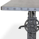 Frederick Adjustable Height Dining Table Desk - Cast Iron - Steel Top - Knox Deco - Dining Table