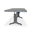 Frederick Adjustable Height Dining Table Desk - Cast Iron - Steel Top - Knox Deco - Dining Table