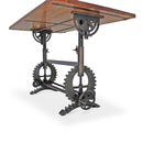 French Industrial Writing Table Drafting Desk - Sit Stand Adjustable - Tilt Top - Knox Deco - Desks