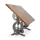 French Industrial Writing Table Drafting Desk - Sit Stand Adjustable - Tilt Top - Knox Deco - Desks
