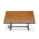 French Industrial Writing Table Drafting Desk - Sit Stand Adjustable - Tilt Top - Knox Deco - Desks