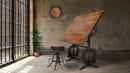 French Industrial Writing Table Drafting Desk - Sit Stand Adjustable - Tilt Top - Knox Deco - Desks