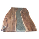 River Run Tabletop Epoxy Resin Live Edge Slab Dining Table Top - Grey 71" - Knox Deco - DIY
