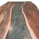 River Run Tabletop Epoxy Resin Live Edge Slab Dining Table Top - Grey 71" - Knox Deco - DIY