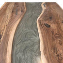 River Run Tabletop Epoxy Resin Live Edge Slab Dining Table Top - Grey 71" - Knox Deco - DIY