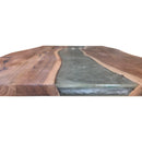 River Run Tabletop Epoxy Resin Live Edge Slab Dining Table Top - Grey 71" - Knox Deco - DIY