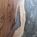 River Run Tabletop Epoxy Resin Live Edge Slab Dining Table Top - Grey 71" - Knox Deco - DIY