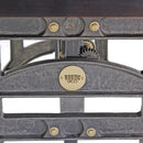 Harvester Industrial Dining Table - Cast Iron Adjustable Base – Rustic Ebony Top - Knox Deco - Tables
