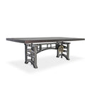 Harvester Industrial Dining Table - Cast Iron Adjustable Base – Rustic Ebony Top - Knox Deco - Tables