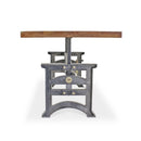 Harvester Industrial Executive Desk - Cast Iron Adjustable Base – Natural Top - Knox Deco - Desks