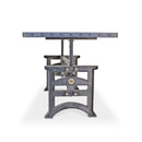 Harvester Industrial Executive Desk - Cast Iron Adjustable Base – Steel Top - Knox Deco - Desks