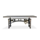 Harvester Industrial Executive Desk - Cast Iron Adjustable Base – Steel Top - Knox Deco - Desks