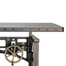 Harvester Industrial Executive Desk - Cast Iron Adjustable Base – Steel Top - Knox Deco - Desks