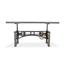 Harvester Industrial Executive Desk - Cast Iron Adjustable Base – Steel Top - Knox Deco - Desks