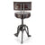 Industrial Adjustable Height Crank Leather Dining Chair - Iron Base - Knox Deco - Seating