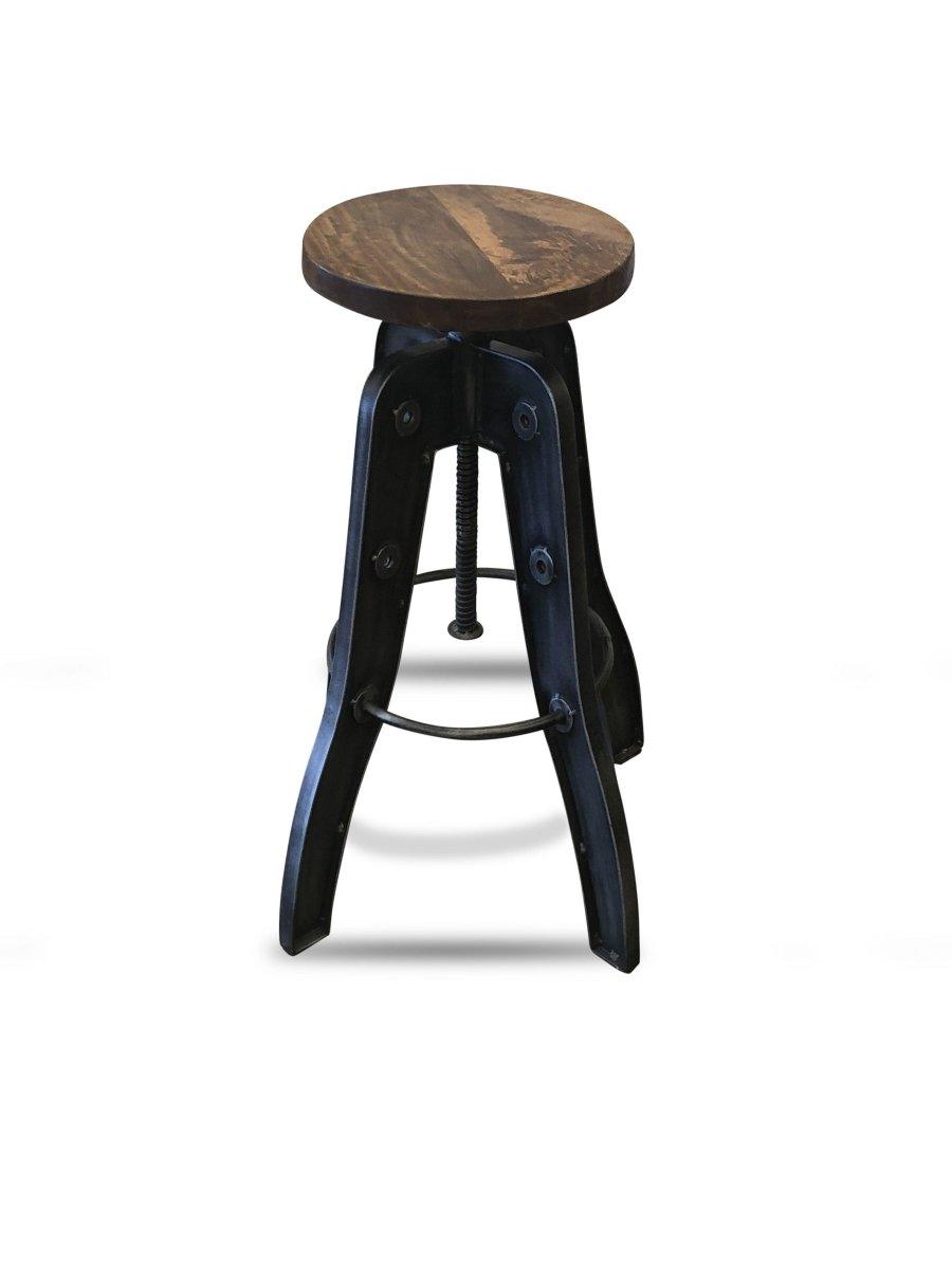 Industrial Adjustable Metal Bar Stool Counter to Bar Height