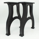 Industrial Cast Iron Bench Table Base Legs Set - Black -17 Inch Tall - DIY - Knox Deco - DIY