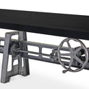 Industrial Communal Table - Cast Iron Base - Adjustable Height - Ebony Top - Knox Deco - Tables