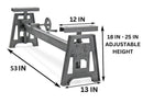 Industrial Dining Bench Seat - Cast Iron Base - Adjustable Height - DIY - Knox Deco - DIY