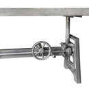 Industrial Dining Bench Seat - Cast Iron Base - Adjustable Height – Gray Top - Knox Deco - Seating