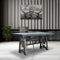 Industrial Writing Table Desk - Adjustable Height Iron Base - Gray Top - Knox Deco - Desks