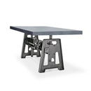 Industrial Writing Table Desk - Adjustable Height Iron Base - Gray Top - Knox Deco - Desks