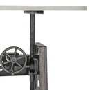 Industrial Writing Table Desk - Adjustable Height Iron Base - Marble Top - Knox Deco - Desks