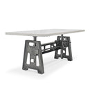 Industrial Writing Table Desk - Adjustable Height Iron Base - Marble Top - Knox Deco - Desks