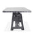 Industrial Writing Table Desk - Adjustable Height Iron Base - Steel Top - Knox Deco - Desks