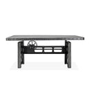 Industrial Writing Table Desk - Adjustable Height Iron Base - Steel Top - Knox Deco - Desks