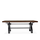 KNOX Adjustable Height Dining Table - Cast Iron Crank Base - Walnut Top - Knox Deco - Tables