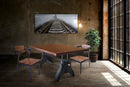 KNOX Adjustable Height Dining Table - Cast Iron Crank Base - Walnut Top - Knox Deco - Tables