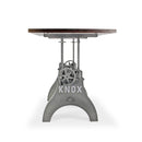 KNOX Adjustable Writing Table Desk - Adjustable Cast Iron - Walnut Top - Knox Deco - Desk