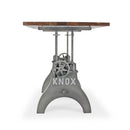 KNOX Adjustable Writing Table Desk - Embossed Cast Iron Base - Natural - Knox Deco - Desk