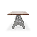 KNOX Adjustable Writing Table Desk - Embossed Cast Iron Base - Natural - Knox Deco - Desk
